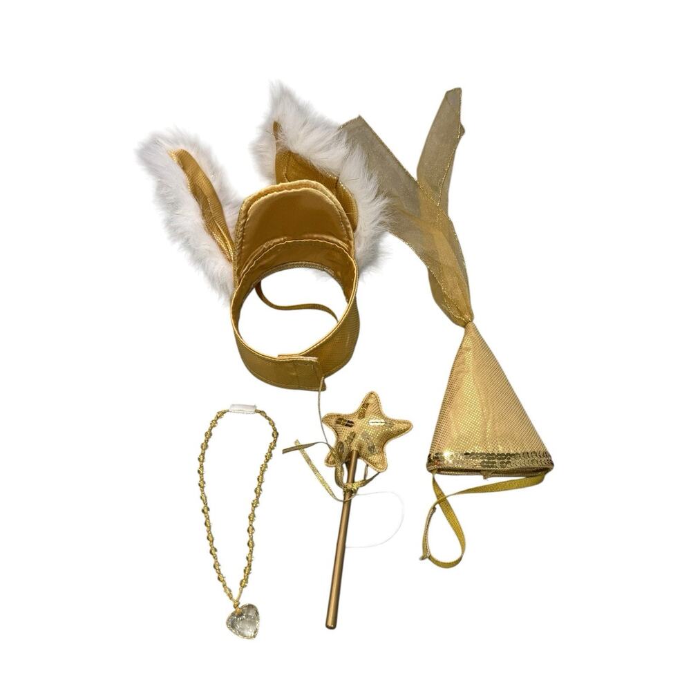 Build A Bear Workshop Princess Horse Accessories Lot Wand Hat Wings Gold